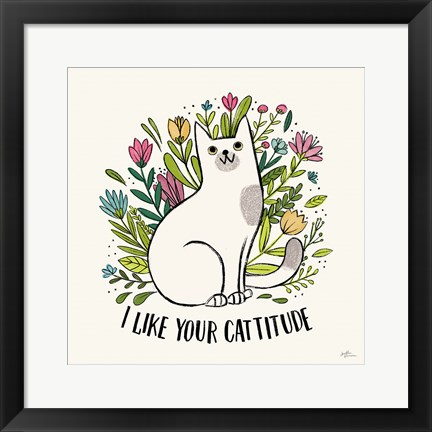 Framed Purrfect Garden V Print