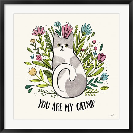 Framed Purrfect Garden II Print