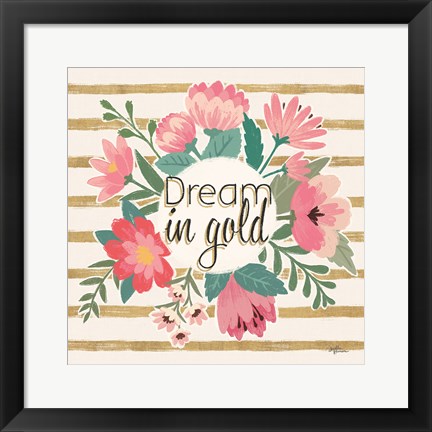 Framed Gorgeous III Pink no dots Print