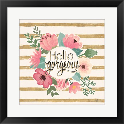 Framed Gorgeous II Pink no dots Print