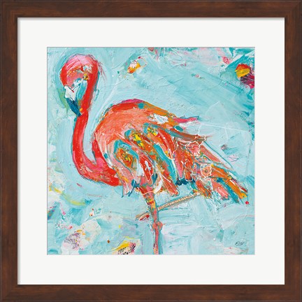 Framed Flamingo Bright Print