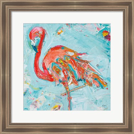 Framed Flamingo Bright Print