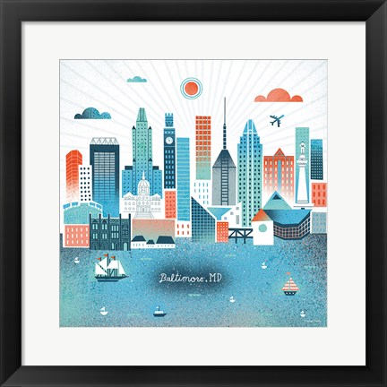 Framed Baltimore Skyline Print