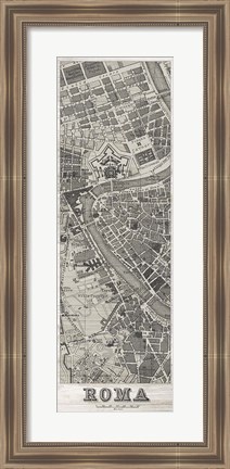 Framed Roma Map Panel in Wood Print