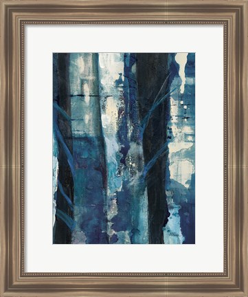 Framed Deep Woods I Indigo Print