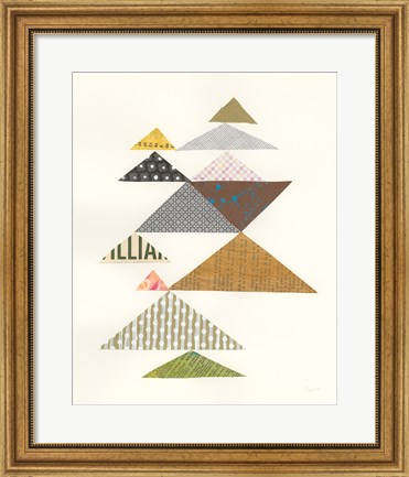 Framed Modern Abstract Triangles II Print