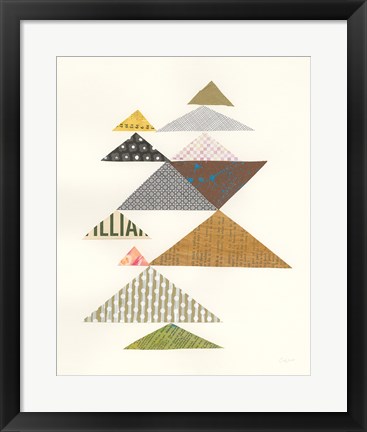 Framed Modern Abstract Triangles II Print