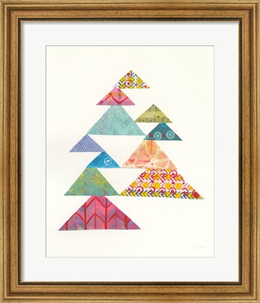 Framed Modern Abstract Triangles I Print