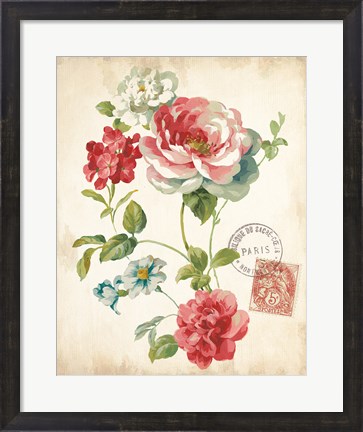 Framed Elegant Floral II Vintage v2 Print