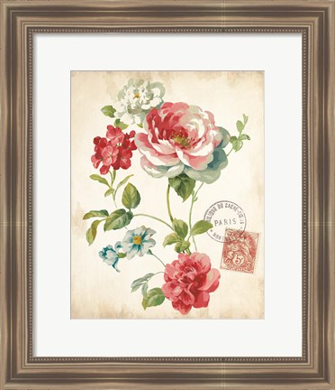 Framed Elegant Floral II Vintage v2 Print