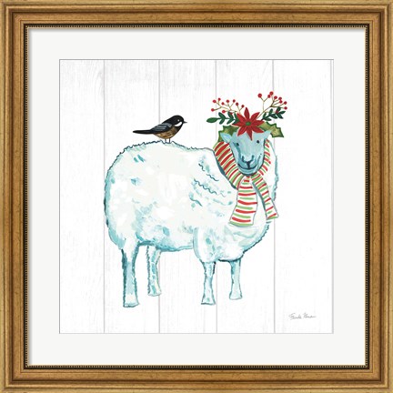 Framed Holiday Farm Animals III Print