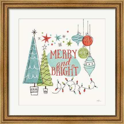 Framed Retro Christmas II Print