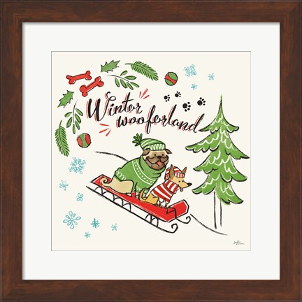 Framed Winter Wooferland V Print