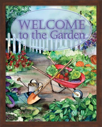 Framed Welcome Garden Print