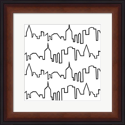 Framed NY Chic Skyline black on white Print