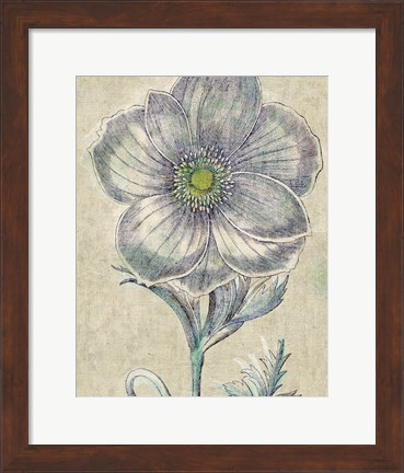 Framed Belle Fleur II Crop Linen Print