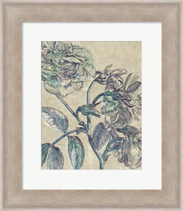 Framed Belle Fleur I Crop Linen Print