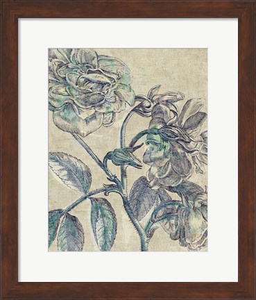 Framed Belle Fleur I Crop Linen Print