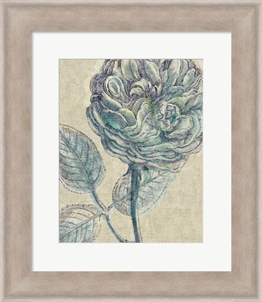 Framed Belle Fleur III Crop Linen Print