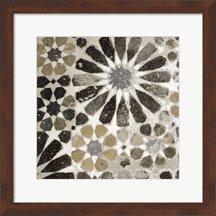 Framed Alhambra Tile III Neutral Print