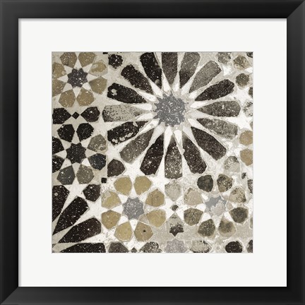 Framed Alhambra Tile III Neutral Print