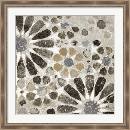 Framed Alhambra Tile II Neutral Print