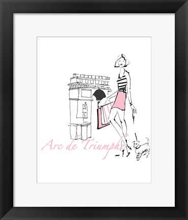 Framed French Chic II Pink on White Print