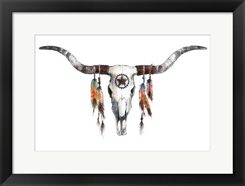 Framed Longhorn Print