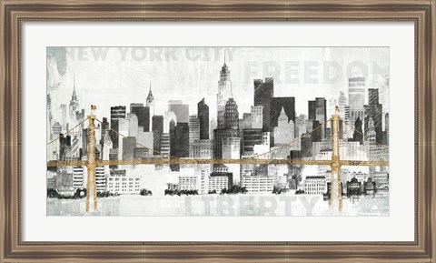 Framed New York Skyline II Print