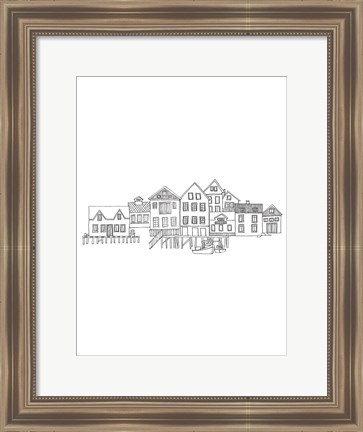 Framed Nordic Village II Vertical Print