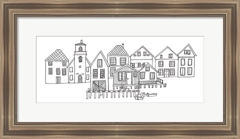 Framed Nordic Village III Horizontal Print