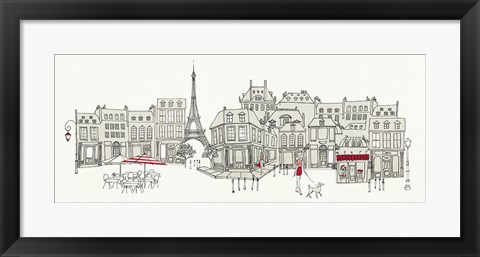 Framed World Cafe II Paris Red Print