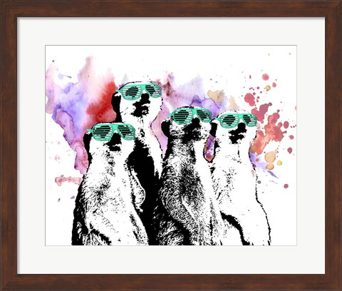 Framed Hip Family Portrait - Aqua Glasses Print