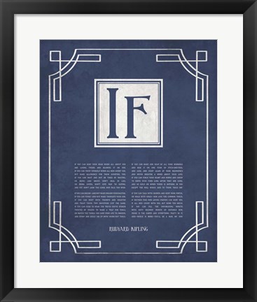 Framed If by Rudyard Kipling - Ornamental Border Blue Print