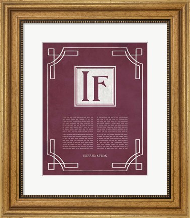 Framed If by Rudyard Kipling - Ornamental Border Red Print