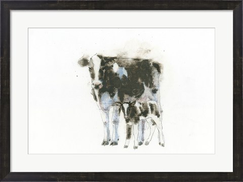 Framed Cow and Calf Light Print