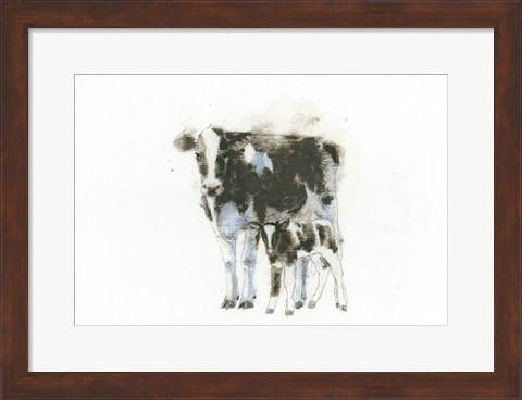 Framed Cow and Calf Light Print