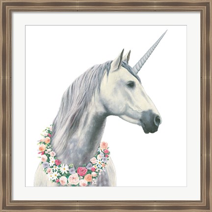 Framed Spirit Unicorn I Square Print