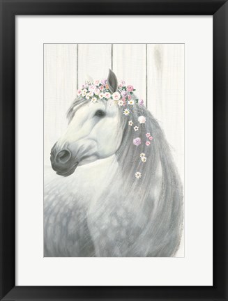 Framed Spirit Stallion II on Wood no Lace Print