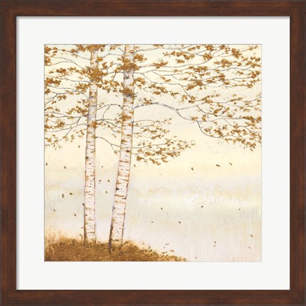 Framed Golden Birch I Off White Print