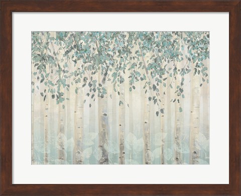 Framed Dream Forest I Silver Leaves Print