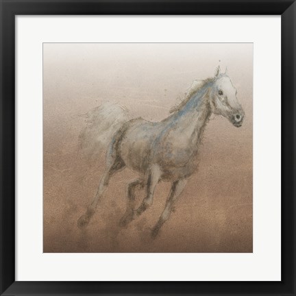 Framed Stallion I on Leather Print