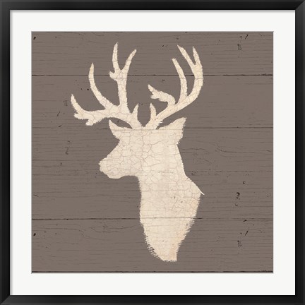 Framed Rustic Elegance II on Gray Wood Print