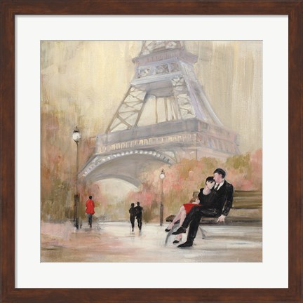 Framed Romantic Paris I Red Jacket Print