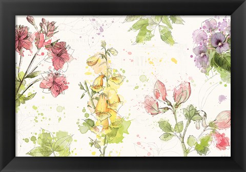 Framed Floral Splash I Print