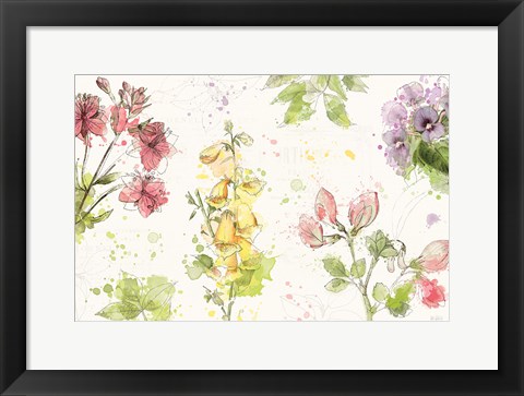 Framed Floral Splash I Print