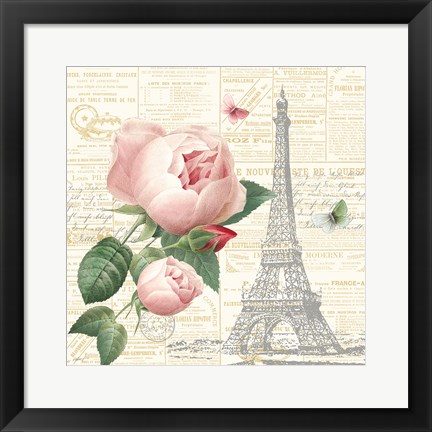 Framed Roses in Paris IV Print