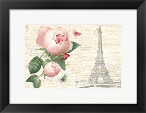 Framed Roses in Paris II Print