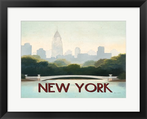 Framed City Skyline New York Horizontal Print