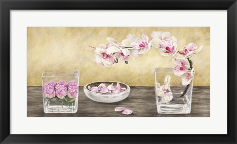 Framed Orchids and Roses Arrangement Print